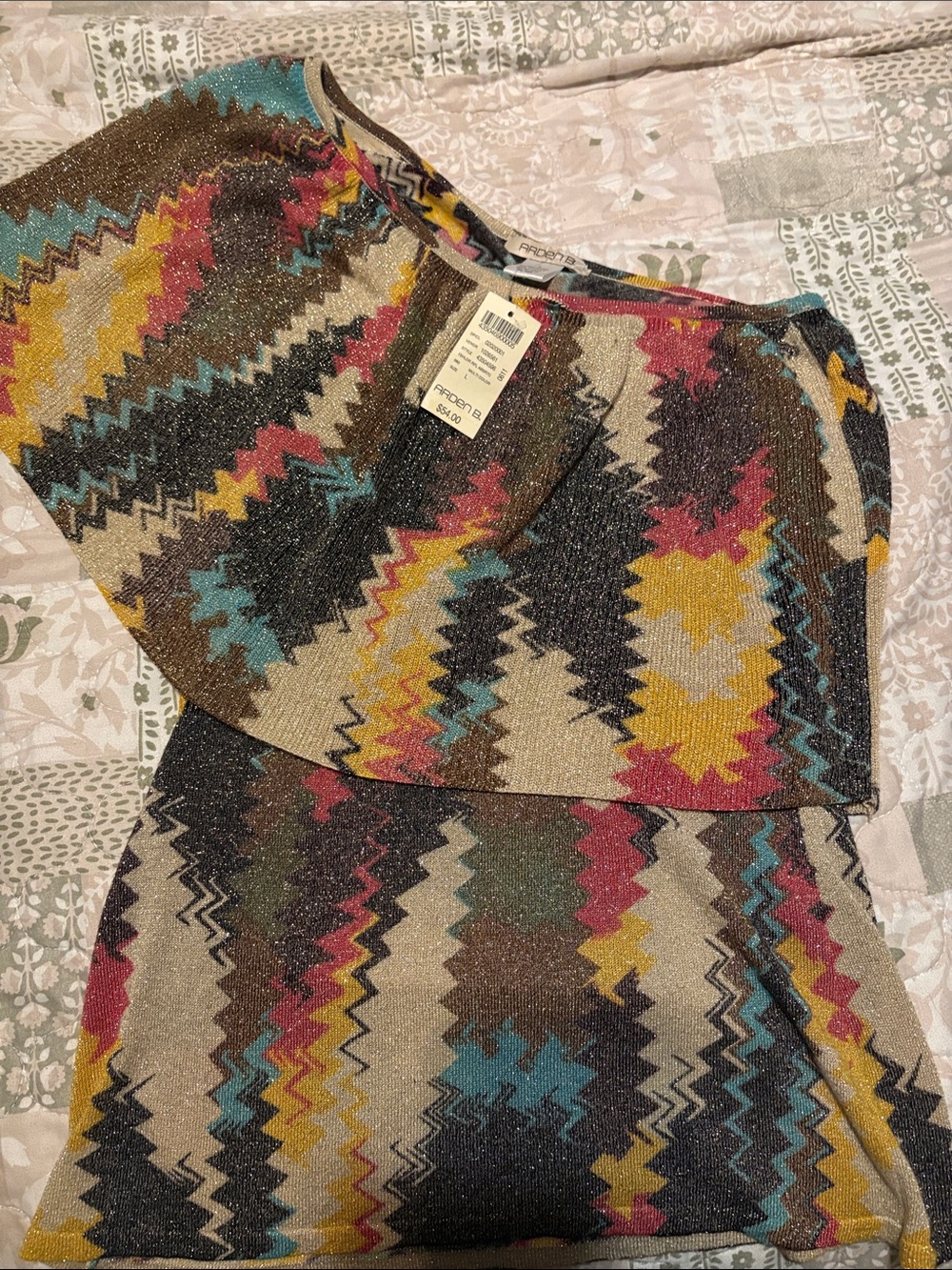 Metallic Chevron Knit Camisole in Multicolor by BECCA